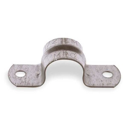 Two Hole Strap, Conduit; EMT Use, 1/2 in, Steel, None MPN:3LV29