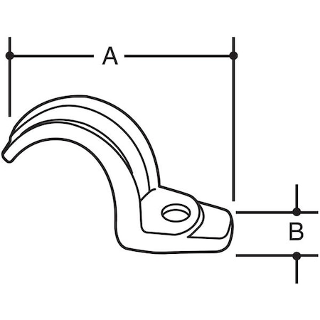 Strap, Conduit; EMT Use, 2 in, Malleable Iron, Zinc Plated MPN:4YF54