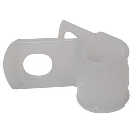 Cable Clamp, Nylon 6/6, 1/4 in Bundle Dia., Natural, 0.76 in L, 100 PK MPN:6EEE9