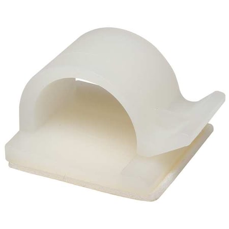Cable Clip, Nylon 6/6, 0.52 in Bundle Dia., Natural, 1 in L, 25 PK MPN:6EEF5