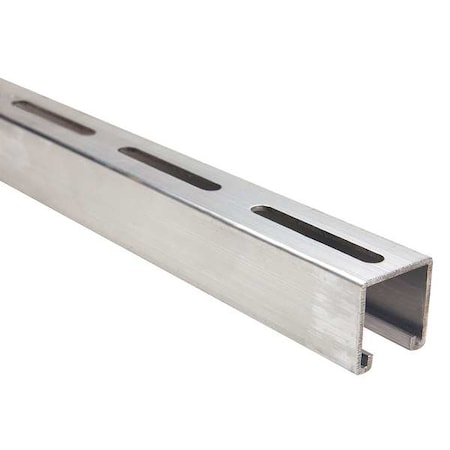 Single Channel Strut, Full Slotted, Aluminum, Plain, 13/32 in x 3 in Hole Size, Silver MPN:FS-200SL AL 120.00
