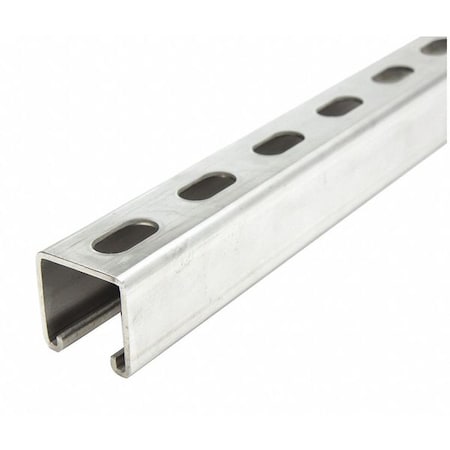 Single Channel Strut, Slotted, 304 Stainless Steel, Polished, 9/16 in x 1-1/8 in Hole Size, Silver MPN:FS-200SS ST4 12.00