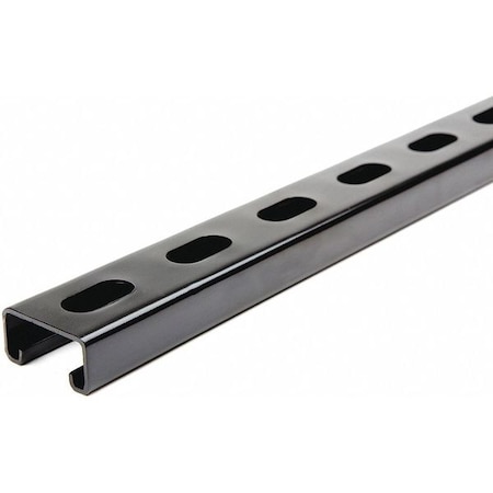 Single Channel Strut, Slotted, Steel, Painted, 9/16 in x 1-1/8 in Hole Size, Black MPN:FS-500SS FBK 12.00