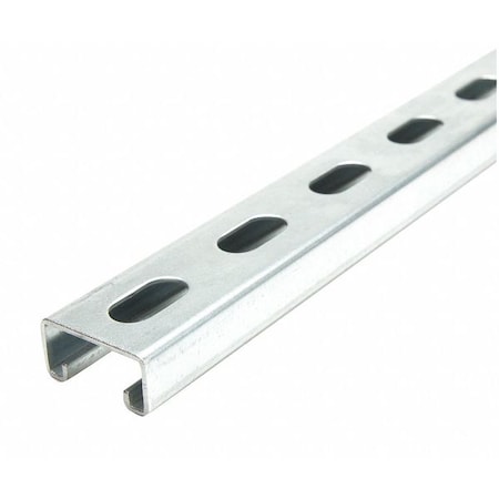 Single Channel Strut, Half Slotted, Steel, Galvanized, 9/16 in x 1-1/8 in Hole Size, Silver MPN:FS-500SS PG 36.00