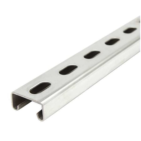 Single Channel Strut, Slotted, 304 Stainless Steel, Polished, 9/16 in x 1-1/8 in Hole Size, Silver MPN:FS-500SS ST4 24.00