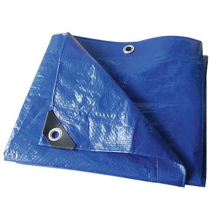 Standard Duty Tarp, 14 ft 2 in x 19 ft 6 in, 3.2 Mil, Blue, Polyethylene MPN:22JC29