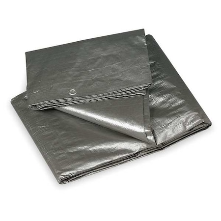 Heavy Duty Tarp, 11 ft 4 in x 15 ft 6 in, 10.5 Mil, Silver, Polyethylene MPN:2ZJ46