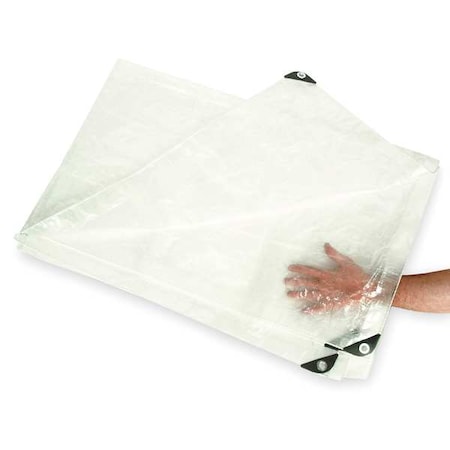 Standard Duty Tarp, 11 ft 4 in x 15 ft 6 in, 5.1 Mil, Transparent, Polyethylene MPN:2ZJ53