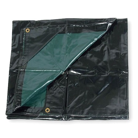 Standard Duty Tarp, 15 ft 2 in x 19 ft 6 in, 15 Mil, Black, Vinyl MPN:2ZJ61