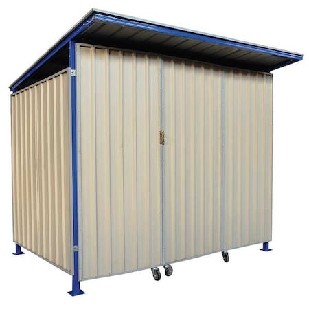 Outdr Strg Shd, 8 x8 3/8 x7 5/8ft, Beige MPN:49P399
