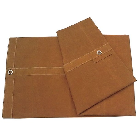 Standard Duty Tarp, 19 ft 6 in x 29 ft 6 in, 20 Mil, Brown, Cotton Canvas MPN:5WTT0