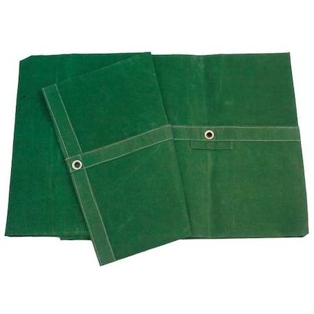 Standard Duty Tarp, 7 ft 6 in x 19 ft 6 in, 20 Mil, Green, Cotton Canvas MPN:5WTT4