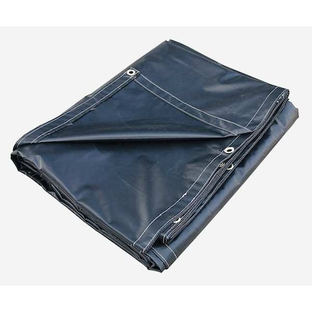 Heavy Duty Tarp, 24 ft 6 in x 11 ft 4 in, 20 Mil, Black, Vinyl MPN:5WTZ1