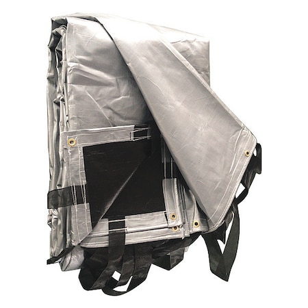 Heavy Duty Tarp, 24 ft 6 in x 47 ft 8 in, 12 Mil, Silver/Black, Polyethylene MPN:5WUF3