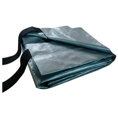 Heavy Duty Hay Cover Tarp, 44 ft 6 in x 47 ft 8 in, 12 Mil, Silver/Black, Polyethylene MPN:5WUF6
