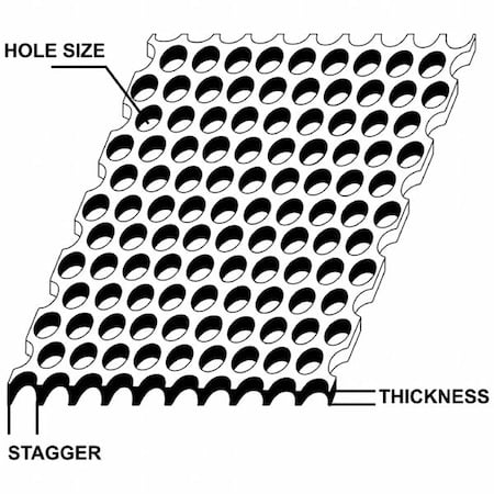 Carbon Steel Perforated Sheet, 24 in L MPN:13513_24_24