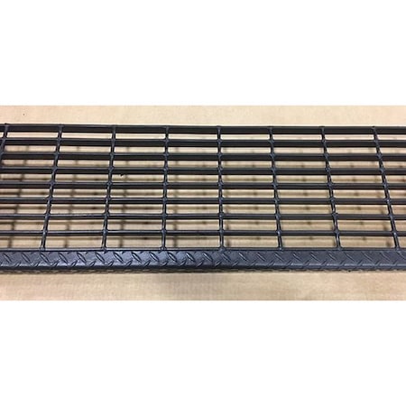 Carbon Steel Stair Tread, Carbon Steel Serrated Surface, 24 in W, 9 3/4 in D, Checker Plate MPN:20188R100-TRD2