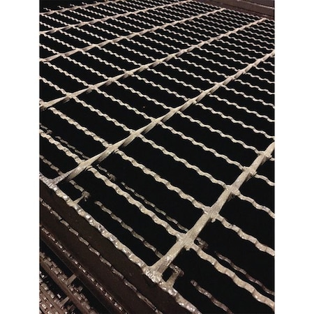 Carbon Steel Bar Grating, Serrated, 96 in L, 36 in W, 2.0 in H, Black Painted Steel Finish MPN:20250R200-C8