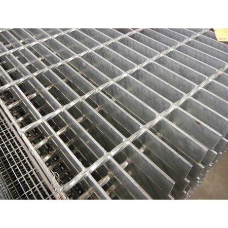 Carbon Steel Bar Grating, Smooth, 96 in L, 24 in W, 1.0 in H, Galvanized Steel Finish MPN:22125S100-B8