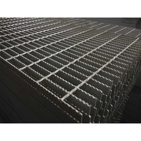 Carbon Steel Bar Grating, Serrated, 96 in L, 24 in W, 2.0 in H, Galvanized Steel Finish MPN:22188R200-B8