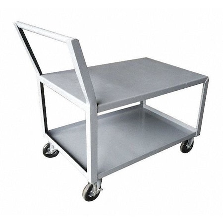 Low-Profile Utility Cart with Lipped & Flush Metal Shelves, Steel, 1, 200 lb Load Capacity, 40 in L MPN:10F444