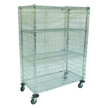 Wire Security Cart with Adjustable Shelves, 1, 000 lb Capacity, 27 in W x 52 in L x 69 in H MPN:16A690