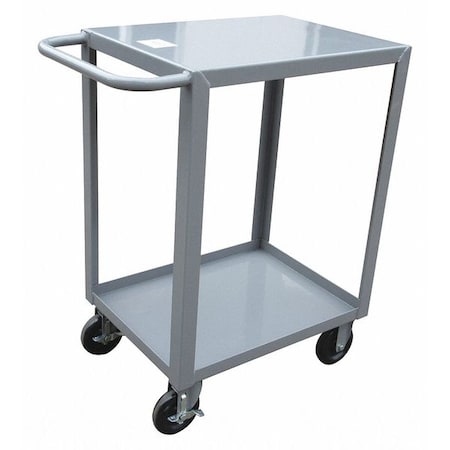 Utility Cart with Lipped & Flush Metal Shelves, Steel, 1, 200 lb Load Capacity, 2 Shelves, 30 in L MPN:19G817