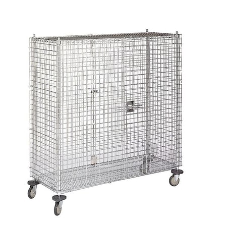 Wire Security Cart with Fixed Shelves, 900 lb Capacity, 28 1/2 in W x 64 in L x 68 in H, 0 Shelves MPN:1ECH1