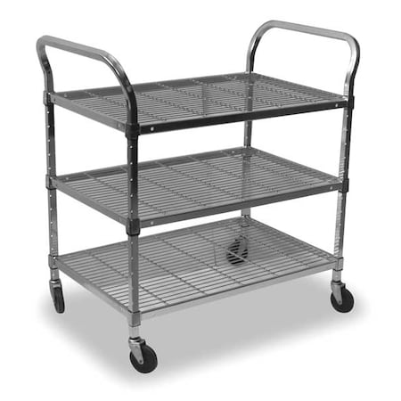 Wire Cart, 3 Shelf, 36x18x39, Chrome MPN:2HDD8