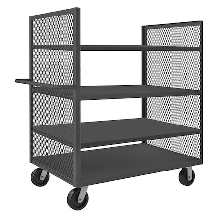 14 ga. Steel 2 Sided Mesh Stock Cart 2000 lb. Capacity, 66-1/2
