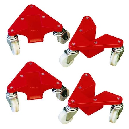 FurnitureDolly, Red, 880lb, Aluminum, PK4 MPN:2TUT1