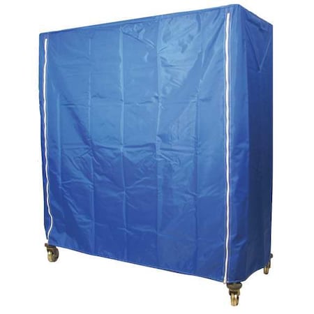 Cart Cover, 48x18x54, Blue, Nylon, Zipper MPN:33Y363