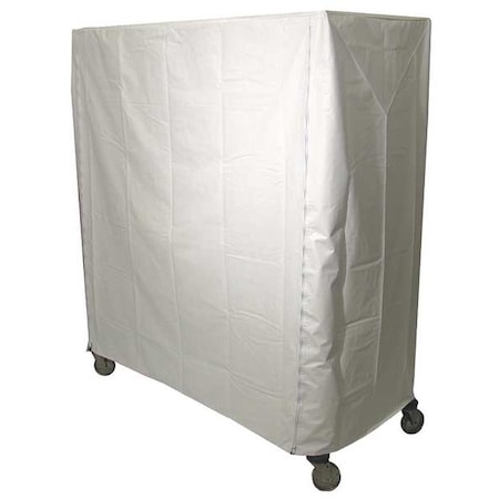 Cart Cover, 48x18x54, White, Vinyl, Zipper MPN:33Y379