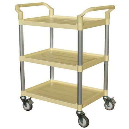 Dual-Handle Utility Cart with Lipped Plastic Shelves, Polypropylene (Shelf)/Aluminum (Leg), 19 in W MPN:35KT24