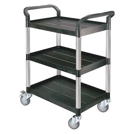 Dual-Handle Utility Cart with Lipped Plastic Shelves, 300 lb Load Capacity, 3 Shelves, 34 1/2 in L MPN:35KT25