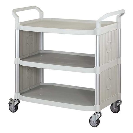Enclosed Service Cart, Fiber Glass/Polypropylene, 400 lb Load Capacity, 3 Shelves, 43 5/8 in L MPN:35KT29