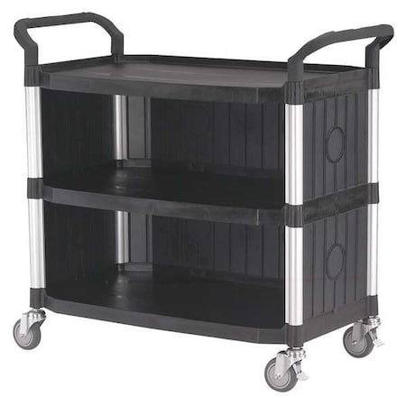 Enclosed Service Cart, Fiber Glass/Polypropylene, 400 lb Load Capacity, 3 Shelves, 43 5/8 in L MPN:35KT30
