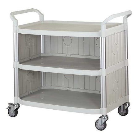 Enclosed Service Cart, Fiber Glass/Polypropylene, 400 lb Load Capacity, 3 Shelves, 43 5/8 in L MPN:35KT31
