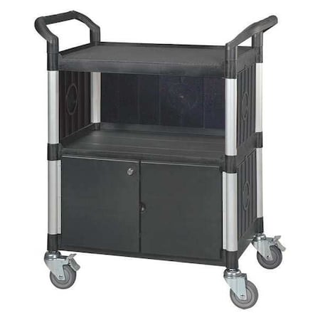 Enclosed Service Cart, Fiber Glass/Polypropylene, 400 lb Load Capacity, 3 Shelves, 34 1/4 in L MPN:35KT33