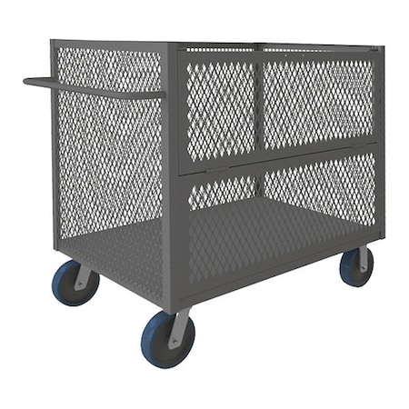 3 Sided Mesh Cart w/Drop Gate, 2000 lb. MPN:3STDG-EX3060-6PU-95