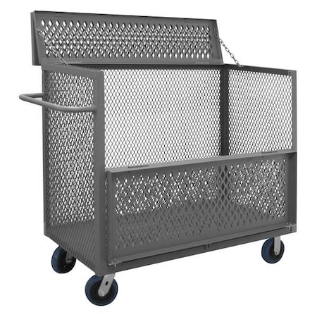 Drop-Gate Security Box Truck, 3, 600 lb Capacity, 30 1/2 in W x 66 1/2 in L x 46 1/4 in H, 1 Shelves MPN:3STDGT-EX3060-6PU-95