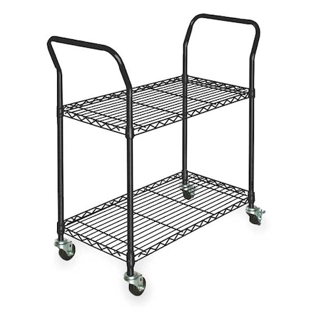 Wire Cart, 2 Shelf, L41 x W18 x H39 In. MPN:3TPC8