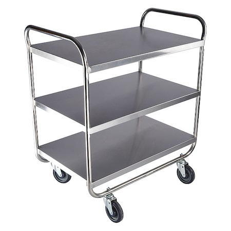 Utility Cart, Stainless Steel, 500 lb Load Capacity, 36 in L, 23 in W, 40 1/8 in H, No Handle Handle MPN:60EF11