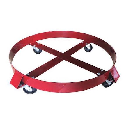 Drum Dolly, 1000 lb., Orange, Welded Steel MPN:9TV13