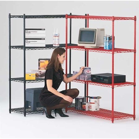 Wire Shlvng, 24x68x48in, Shlf Cap: 200lb MPN:CC2448BL-SRP