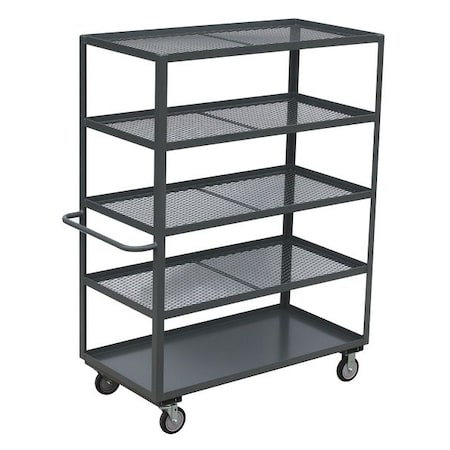 Open Stock Cart, 12 ga. Steel, 1, 400 lb Load Capacity, 5 Shelves, 54 in L, 25 in W, 67 in H MPN:CG248P500GP
