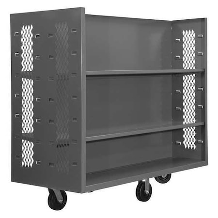 14 ga. Steel 2 Sided Mesh Stock Cart 2000 lb. Capacity, 48