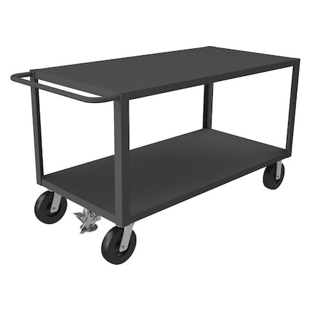 Utility Cart with Flush Metal Shelves, Steel, 5, 000 lb Load Capacity, 2 Shelves, 66 1/2 in L MPN:HET-306036-2-5K-FL-95