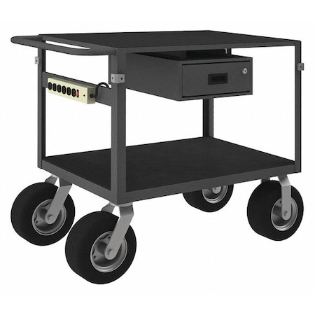 Instrument Cart with Flush Metal Shelves, Steel, 1, 000 lb Load Capacity, 2 Shelves, 48 in L MPN:IC24361DRPS10SPN95