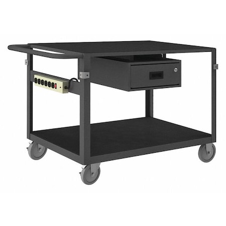 Instrument Cart with Flush Metal Shelves, Steel, 1, 000 lb Load Capacity, 2 Shelves, 66 1/2 in L MPN:IC24361DRPS5PU95
